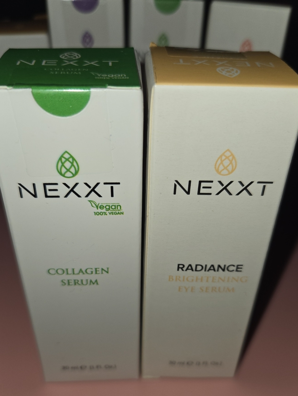 NEXXT Collagen Serum & Radiance Brightening Eye Serum — Green and Gold